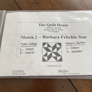 Quilters Block Of The Month Kit Month 2 Barbara Fritchie Star Tudor Cottage
